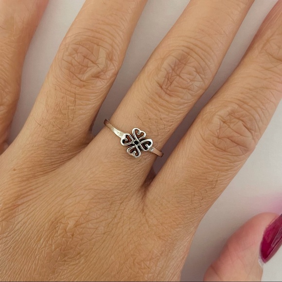 Sterling silver Celtic 4 hearts ring, heart ring, silver heart ring, Celtic ring - Picture 1 of 9